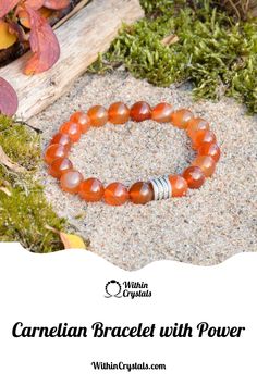 Tap into the powerful energy of our Carnelian bracelet 🔥 Boost your motivation and creativity with this stunning accessory. Perfect for adding a pop of color to your outfit! #carnelianbracelet #crystaljewelry #healingcrystals Classic Carnelian Jewelry Hallmarked, Bohemian Orange Carnelian Bracelet, Spiritual Carnelian Orange Jewelry, Silver Carnelian Hand-strung Jewelry, Orange Carnelian Hand-strung Bracelets, Energizing Colors, Carnelian Bracelet, Powerful Energy, Carnelian Stone