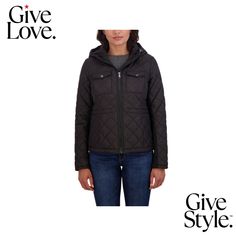 in stock Jacket With Hood, Quilted Jacket, Casual Jacket, Outerwear Women, Welt Pockets, Chest Pocket, Front Zipper, Snug Fit, Hooded Jacket