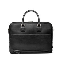 Black Small Mount Street Laptop Bag | Aspinal of London Luxury Saffiano Leather Briefcase For Office, Luxury Saffiano Leather Satchel For Business, Black Saffiano Leather Briefcase For Work, Luxury Laptop Bag For Everyday, Classic Top Handle Briefcase With Laptop Sleeve, Luxury Briefcase With Luggage Sleeve For Everyday Use, Elegant Satchel With Laptop Sleeve For Business Trips, Luxury Office Bag With Laptop Sleeve, Luxury Business Briefcase With Luggage Sleeve