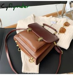 Female Pu Leather Woman Backpack Fashion Small School Bag for College Girls High Quality Leisure Double Shoulder Bag Sac A Dos [20240104] Leather Shoulder Backpack With Hasp Closure, Trendy Brown Leather Crossbody Backpack, Trendy Leather Satchel Backpack For Office, School Bag For College, Bag For College, Woman Backpack, Small School Bags, School Bag College, Women Backpack Fashion