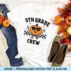 Presenting our cute and retro halloween profession shirt! 🎃 Give this cool and trendy t-shirt to your family and friends! 🎁 We can also print this on tote bag and mugs. Kindly check our shop for more info~ 😊 🌸 Features 🌸 -Unisex Adult Sizing  -High-quality -Any props used in the photos are for aesthetic purposes only; not included in the purchase -Rolled sleeves in the photos are for styling purposes only Shirt:  -Light and Soft Cotton Fabric -100% Airlume Combed and Ringspun Cotton Sweatshirt and Hoodie: -Medium-Heavy Fabric -50% Cotton and 50% Polyester 🌸 Wash and Care Instructions 🌸 -Turn inside out -Use Non-chlorine -Machine Wash - Cold -Tumble Dry - Low Heat -Iron, Steam, Dry - Low to Medium Heat -Do Not Dryclean -Do Not Iron the Design 🌸 Size 🌸 -Check our size chart in each Themed White T-shirt For Fall, Fun Fall Fan Merchandise T-shirt, Fall Fan Merchandise Fun T-shirt, Fun Fan Merchandise T-shirt For Fall, White T-shirt For School In Fall, Custom White T-shirt For Fall, Fall Themed T-shirt With Letter Print, Elementary Teacher Gifts, 5th Grade Teacher