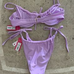 Xhiliration Womens Ladies Lavender 2 Piece Bikini Swimwear Size S (0-2) New Purple Tie-side Swimwear Bottom For Spring, Purple Tie-side Bottom Swimwear For Spring, Trendy Purple Swimwear For Poolside, Purple Underwire Swimwear For Beach Season, Lavender Triangle Top Swimwear For Poolside, Trendy Purple Swimwear For Sunbathing, Lavender Swimwear For Beach Season, Trendy Purple Swimwear For Beach Party, Lavender Beachwear Swimwear For Sunbathing