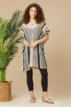 Embrace the island vibes with our Jubilee Striped Crochet Poncho! This tunic-length, oversized fit poncho offers great coverage and a breezy feel. With adjustable lace-up sides, you're in control of your style. Perfect for a relaxed and fashionable beach day! ONE SIZE Island Vibes, Crochet Poncho, Tunic Length, Beach Day, Oversized Fits, Lace Up, Crochet, Lace