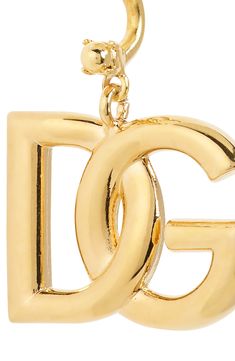 Gleaming 18-karat gold forms the interlocking-letter logos that drop below the earlobes on these chic drop-back earrings. Post back 18k gold Made in Italy