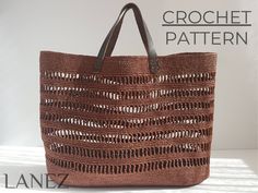 an image of a handbag with the words crochet pattern on it