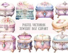 the pastel victorian jewelry box clipart is available for all types of projects and designs