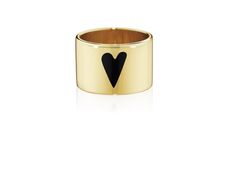 HEART BAND RING — JESSICA BIALES JEWELRY Gold Enamel Heart Ring For Anniversary, Gold Heart-shaped Enamel Rings, Gold Heart-shaped Enamel Ring For Anniversary, Minimalist Enamel Rings For Gift, Yellow Gold Enamel Signet Ring For Anniversary, Gold Heart Jewelry With Black Enamel, Yellow Gold Enamel Open Ring Jewelry, Elegant Gold Enamel Promise Ring, Elegant Gold Heart-shaped Enamel Ring