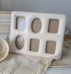 an egg tray and bowl on a table