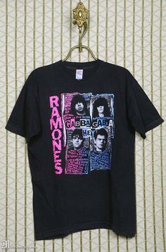 "(BIG NEWS➔ \"SHIRT\" is my newest vintage horror & band tee store, it's at my personal site: www.CTMadrigal.com, via the \"SHIRT\" link in the site's menu. You can join the mailing list for new arrivals too.) THE RAMONES, 1991 dated t-shirt. Vintage and rare, soft, faded black, short sleeve T-shirt. Male or unisex style. If there is no photo posted of the back of the T-shirt it means the back is plain black. The size, if shown on label, may not represent modern sizing, please go by measurements The Ramones, 2023 Outfits, Gabba Gabba, Movie Tees, Hardcore Punk, Vintage Horror, Concert Tees, Personal Website, Big News