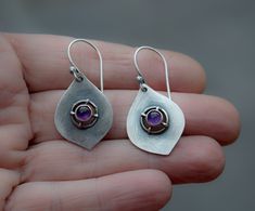 "International deliveries in 2-4 business days as standard shipping. Totally handmade from 925 solid sterling silver. Sterling silver dangle earrings with a genuine 5 mm Amethyst stone. Drop length 40 mm (1.57\")Perfect for everyday use, simple but classic!! It comes gift wrapped and ready for giving! ✿REGISTERED MAIL WITH TRACKING NUMBER ✿All of our jewelry are made to order. Allow for about a week for the jewelry to be made. ✿ keep in mind that the final product might deviate slightly from the Silver Amethyst Earrings With Ear Wire, Purple Modern Sterling Silver Earrings, Modern Purple Sterling Silver Earrings, Purple Sterling Silver Long Drop Earrings, Long Drop Purple Sterling Silver Earrings, Unique Amethyst Teardrop Earrings, Nickel Free Amethyst Long Drop Earrings, Modern Amethyst Earrings As Gift, Dangle Silver Earrings