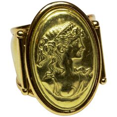 Gold Portrait, Cameo Ring, Antique Rings, Vintage Engagement Rings, Makers Mark, Pocket Watch, Women Rings, Jewelry Rings, Ring Size