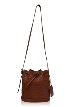 Our handcrafted Margo bag is designed in a slouchy bucket silhouette emphasized by intricate weaving. Handmade from high-quality soft leather this stunning shoulder bag features an adjustable crossbody strap and closes with a drawstring. With it's simple yet unique design, this crossbody bag is destined to become your everyday companion. 100% genuine leather Measurements: length 21 cm, height 24 cm, depth 15 cm Measurements (inch): length 8.5", height 9.5", depth 6" 1 interior zip pocket along w Leather Bucket Bag With Intrecciato Weave Crossbody, Daily Use Woven Leather Bucket Bag, Daily Use Woven Leather Pouch Bucket Bag, Daily Use Woven Leather Shoulder Bag, Chic Woven Leather Bucket Hobo Bag, Bucket Bag With Intrecciato Weave For Daily Use, Woven Leather Bucket Hobo Bag, Brown Woven Leather Bucket Bag For Daily Use, Woven Leather Bucket Hobo Bag For Travel