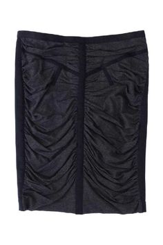 Current Boutique-Dolce & Gabbana - Gray & Black Ruched Pencil Skirt Sz 8 Fitted Ruched Bottoms For Workwear, Stretch Skirt With Zipper Closure For Night Out, Gray Fitted Skirt For Party, Gray Fitted Party Skirt, Fitted Gray Skirt For Party, Gray Stretch Bottoms For Party, Stretch Pencil Skirt With Ruched Sides, Stretch Pencil Skirt With Side Zipper, Stretchy Pencil Skirt With Side Zipper