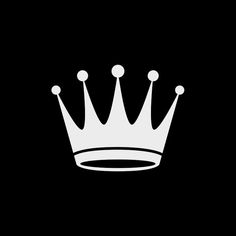 a black and white crown with three balls on the top, against a dark background