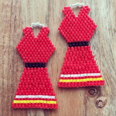 Bunchberry Beadwork on Instagram: “These red dress earrings are available online at bunchberrybeadwork.ca! . . . . . . #beadwork #beadedearrings #beadedjewelry…” Red Dress Earrings, Beading Tips, Red Bead Earrings, Dress Earrings, Native Wears, Native Crafts