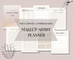 the ultimate guide to make up artist planner for your upcoming project, including free printables