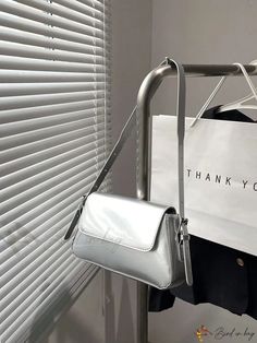 7 Trendy Rectangular Baguette Bag For Shopping, Trendy Baguette Shoulder Bag For Evening, Trendy Evening Baguette Shoulder Bag, Trendy Baguette Bag For Shopping, Trendy Travel Baguette Shoulder Bag, Trendy Baguette Evening Bag, Chic Silver Satchel Baguette Bag, Trendy Silver Satchel Baguette Bag, Elegant Silver Satchel Baguette Bag