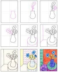 four different vases with flowers in them are shown on the same page as pictures