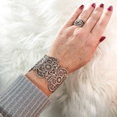 Make a statement with the timeless intricate stretch bracelet. It's the perfect accessory to enhance any outfit - day or night. Adjustable Intricate Design Cuff Bracelet, Elegant Metal Stretch Bracelet For Gift, Stretch Bracelet, Stretch Bracelets, Jewelry Box, Silver Bracelet, Bracelet, Silver