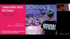 an advertisement for the london roller derby, featuring two women in black t - shirts