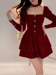 S Bust 80cm Shoulder 32cm Length 77cm Waist 60cm Sleeve 63cm M Bust 84cm Shoulder 33cm Length 78cm Waist 64cm Sleeve 64cm L Bust 88cm Shoulder 34cm Length 79cm Waist 68cm Sleeve 65cm XL Bust 92cm Shoulder 35cm Length 80cm Waist 72cm Sleeve 66cm Elegant Dress Size Information Size S - Weight: 40 kg - 45 kg Size M - Weight: 45 kg - 50 kg Size L - Weight: 50 kg - 55 kg Size XL - Weight: 55kg - 60 kg Dress Winter 2023, Elegant Velvet Dress, Girls Red Velvet Dress, Womens Velvet Dresses, Vintage Mini Dress, Streetwear Dress, Vintage Mini Dresses, Red Velvet Dress, Y2k Dress