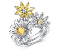 Flower power! Radiate all the good vibes with this blooming beauty, featuring cubic zirconia Diamonique simulated diamonds on a floral-shaped sterling silver ring. Flower Shaped Cubic Zirconia Ring With Diamond Accents, Flower Shaped Ring With Diamond Accents In Cubic Zirconia, Cubic Zirconia Flower Ring Fine Jewelry, Cubic Zirconia Flower Shaped Fine Jewelry Ring, Cubic Zirconia Flower Ring In Fine Jewelry Style, Brilliant Cut Flower Ring, Diamond White Flower-shaped Cubic Zirconia Ring, Cubic Zirconia Flower Ring With Center Stone, White Gold Cubic Zirconia Flower Ring