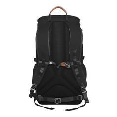 a black backpack with straps on it