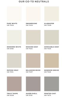 the color scheme for our neutrals is shown in white and gray, with different shades