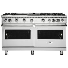 a white stove top oven with two burners and one door on the front side