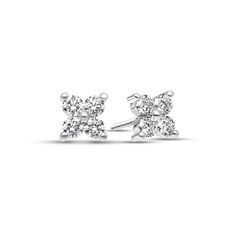 The Fortuna diamond cluster earrings are perfect for special wear. Wear these at special events or galas for added magnificence to your outfits. Prong set diamond earrings form a beautiful 4-leaf clover of fortune. Available in yellow, white, or rose gold. Held by classic posts with secured screw-backs. Total carat weight about 1.60 carat. Diameter approximately 11mm wide. Diamond Cluster Earrings, Cluster Earrings, Leaf Clover, Diamond Cluster, Clover Leaf, Quality Diamonds, Prong Setting, Custom Jewelry, Or Rose