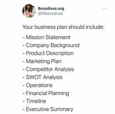 the business plan should include mission statement, company background, product description and marketing plan