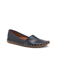 Spring Step-Kathaleta Loafer Complement your luxurious look with the Kathaleta loafer from Spring Step. Supple leather upper with a V-shaped elastic vamp gore provides a dream-like fit, while the padded footbed, arch support, and flexible sole make this slip-on your go-to option. Navy Leather Casual Slip-ons, Navy Leather Loafers With Textured Sole, Blue Leather Loafers For Fall, Navy Round Toe Slip-ons With Rubber Sole, Navy Slip-on Loafers With Stitched Sole, Navy Slip-ons With Rubber Sole And Round Toe, Navy Slip-on Loafers With Leather Sole, Navy Leather Sole Loafers With Round Toe, Navy Loafers With Leather Sole And Round Toe