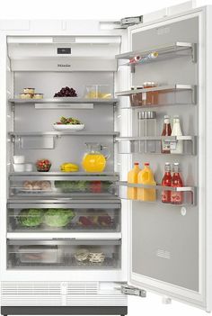 an open refrigerator filled with lots of food