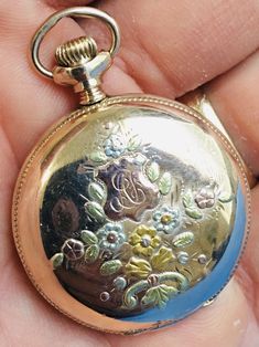 Antique 1912 Elgin Illinois 14k Gold & Gold-filled Pocket Watch Runs Elgin Illinois, Antique Pocket Watch, Pocket Watch Antique, Floral Pocket, Pocket Watch Chain, Pendant Watches, Luxury Timepieces, Antique Watches, Pocket Watches