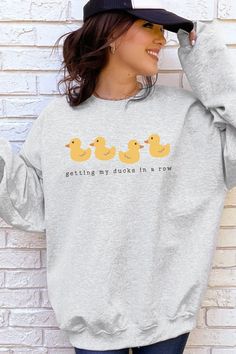 Duck Sweatshirt Women Cute Duck Shirt for Farm Mom Gift for Busy Mom Sweatshirt Duck Lover Shirt Easter Sweatshirt Ducks in a Row Shirt - Etsy Casual Long Sleeve T-shirt With Funny Text, Funny Long Sleeve Tops With Text Print, Funny Long Sleeve Tops With Text, Funny Long Sleeve Slogan Tops, Funny Relaxed Fit Long Sleeve Tops, Funny Long Sleeve Relaxed Fit Tops, Funny Print Long Sleeve Relaxed Shirt, Funny Print Long Sleeve Shirt With Relaxed Fit, Cute Long Sleeve Shirt With Text Print