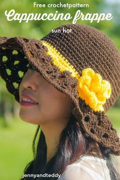 Lace brim sun hat crochet pattern Jenny & Teddy Crochet Spring Hat, Cappello Cloche, Crochet Mohair, Crochet Hat With Brim, Crochet Sun, Crochet Summer Hats, Crochet Sun Hat, Crocheted Hats