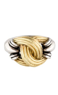 LAGOS STERLING SILVER & 18K YELLOW GOLD TWO-TONE SIGNATURE CAVIAR KNOT RING From the Signature Caviar Collection - Sterling Silver & 18K Yellow Gold Ring Size: 6.75 Metal Type: 18K Yellow Gold, Sterling Silver Marks: 18K, 925 Signature: Caviar Total Item Weight (g): 13.1 This item has been appraised and inspected by a Jewelry Specialists Band Width: 3.6mm Ornament Length: 14.7mm Ornament Width: 19.6mm Estimated Retail: $1,700.00  Condition: Excellent Designer: Lagos Knot Ring, 18k Yellow Gold Ring, Yellow Gold Ring, Rings Statement, Gold Ring, Types Of Metal, Halloween Shopping, Portland, Statement Rings