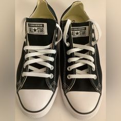 Nwob W/O Tag Converse All Star Canvas Low Top Sneakers Black Color, Unisex Men 10 Women 12, Lace Up, 167493f, Made In Vietnam, Upper And Lining: Textile, Outsole Textile / Rubber. Great For Work, Travel, School, Casual, Etc. Black Low-top Canvas Shoes With Vulcanized Sole, Classic Black Canvas Sports Shoes, Classic Black Canvas Shoes For Sports, Converse Black Skate Shoes For Sports, Black Converse Low-top Sneakers, Black Low-top Converse Sneakers, Black Classic Lace-up Canvas Shoes, Classic Black Lace-up Canvas Shoes, Black Converse Sneakers With Laces