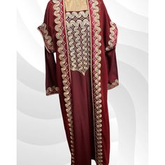 Brand New, Super Cute Modest Dress Great For Eid Al-Fitr And Al-Adha 2 Piece Red And Gold Modest Dress Woman Size Medium Heavy Red Silky Fabric With Gold Embroidery Wavy Designs (2 In Stock) Will Be Shipped In A Sturdy Poly Mailer. Red Long Abaya For Eid, Red Long Thobe For Eid, Red Fitted Floor-length Kaftan, Red Long Sleeve Abaya With Dabka, Festive Fitted Red Kaftan, Elegant Red Long Sleeve Thobe, Fitted Red Kaftan For Eid, Red Fitted Kaftan For Eid, Red Long Sleeve Wedding Thobe