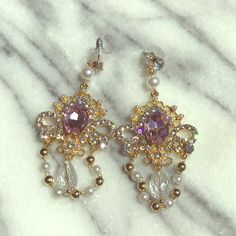 Bridgerton Glam Baroque Purple Earrings . Rococo