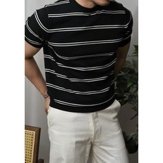 Crafted from cotton and premium fabrics to provide a comfortable feeling, Smart casual striped summer t-shirt features a classic collar and is made to be worn with multiple types of clothing. It is designed for those who exude style and confidence at the same time. Perfectly shirt to match with a casual look or elegant outfit. Benefits: Comfort & Breathable Style: Casual / Elegant Gender: Men Season: All season Material: cottonPattern Type: Solid Please check the size chart carefully before plac Casual Summer T-shirt With Three Stripes, Everyday Horizontal Stripe Short Sleeve T-shirt, Everyday Crew Neck T-shirt With Vertical Stripes, Casual Cotton T-shirt With Contrast Stripes, White T-shirt With Contrast Stripes For Summer, Spring Crew Neck T-shirt With Striped Collar, White Contrast Stripes T-shirt For Summer, Casual Cotton Tops With Striped Collar, Relaxed Fit Cotton Top With Striped Hem