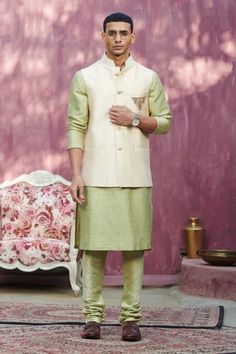 Shop for Weaver Story Off White Raw Silk Nehru Jacket for Men Online at Aza Fashions Nehru Jacket For Men, Embellished Buttons, Nehru Jacket, Nehru Jackets, Jacket For Men, Band Collar, Kurta Set, Jackets Online, Raw Silk