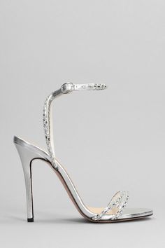 Azha Sandals in silver leather, ankle strap, two ankle strap, crystals detail, 120 mm heel, 100% leather, Made in Italy Luxury Crystal Embellished Ankle Strap Sandals, Luxury Ankle Strap Heels With Rhinestones, Luxury Silver Sandals With Rhinestones, Luxury Open Toe Sparkling Sandals, Luxury High Heel Sparkling Sandals, Luxury Sparkling High Heel Sandals, Luxury Sparkling Open Toe Sandals, Silver Party Heels With Heel Loop, Luxury Sparkling Sandals For Gala