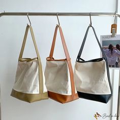 Bird in Bag - New tote bag large capacity female canvas bag stitching ladies shoulder bag female fashion Bag Stitching, Tootsie Roll, Word Wrap, Female Fashion, Olivia Mark, Pocket Detail, Canvas Bag, Large Bags, Patch Pocket