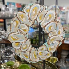 Toodle Lou Designs Toodle Lou Designs Oyster Wreath - Little Miss Muffin Children & Home Oyster Wreaths, Oyster Wreath, Oyster Shells, Kids Sleepwear, Local Artists, New Arrival, New Orleans, Wreath, Shells