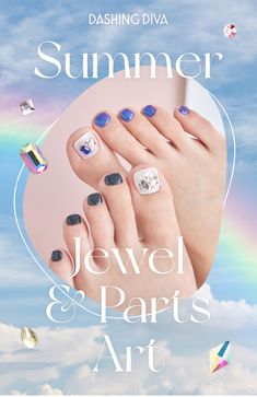 an advertisement for jewels and pearls nail art