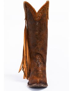 Idyllwind Women's Fray Western Boots - Round Toe, Brown Women's Cowboy Boots Fringe, Western Knee-high Boots With Round Toe And Leather Lining, Cowgirl Fringe, Western Knee-high Boots For Country Events, Womens Cowboy Boots, Girl Boots, Brown Western Knee-high Boots With Snip Toe, Ladies Cowboy Boots Size 5.5, Fringe Boots