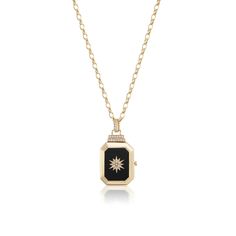 Lock & Key Locket – Sorellina Key Locket, Gift Guide Design, Gold Locket, Locks & Key, Tennis Necklace, Rolo Chain, Push Button, Signet Ring, Black Onyx