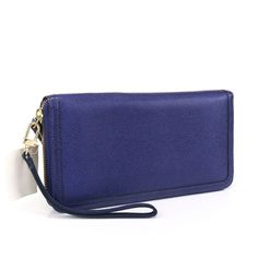 Item Is New With Tag Never Used. It Has Light Wear On Outer Edge On Small Detachable Wallet. See Last Photo - Made Of Leather - Approximately 9" (L) X 3/4" (W) X 4 3/4" (H) - Wristlet Strap Is Approximately 6 1/4". Strap Is Detachable. - Interior: Eleven Credit Card Slots, Four Bill Slots Two Zip Top Coin Pockets. - Zip Around. - Fabric Lining. - Gold Tone Hardware. Nd_wa_trvl_pur Purple Travel Bag With Card Slots, Everyday Purple Bag With Card Slots, Purple Travel Wallet With Zipper Closure, Purple Rfid Blocking Wallets For Travel, Travel Wallet With Zipper Closure In Purple, Purple Rfid Blocking Wallet For Travel, Purple Rfid Blocking Travel Wallet, Purple Rfid-blocking Travel Wallet, Elegant Purple Clutch For Everyday Use