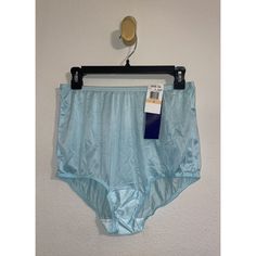 Women’s Vintage Vanity Fair Lightweight Satin Granny Panties/Briefs, Azure Mist (Blue), 100% Nylon, 100% Cotton Gusset Style: 15-712 Size: 7/44 New, With Tags Sheer Nylon Brief Bottoms, Fitted Light Blue Nylon Bottoms, Sheer Blue Bottoms For Summer, Light Blue Nylon Bottoms For Summer, Blue Nylon Brief Bottoms, Fitted Blue Bottoms For Daywear, Blue Fitted Bottoms For Daywear, Vintage Vanity Fair, High Waisted Briefs